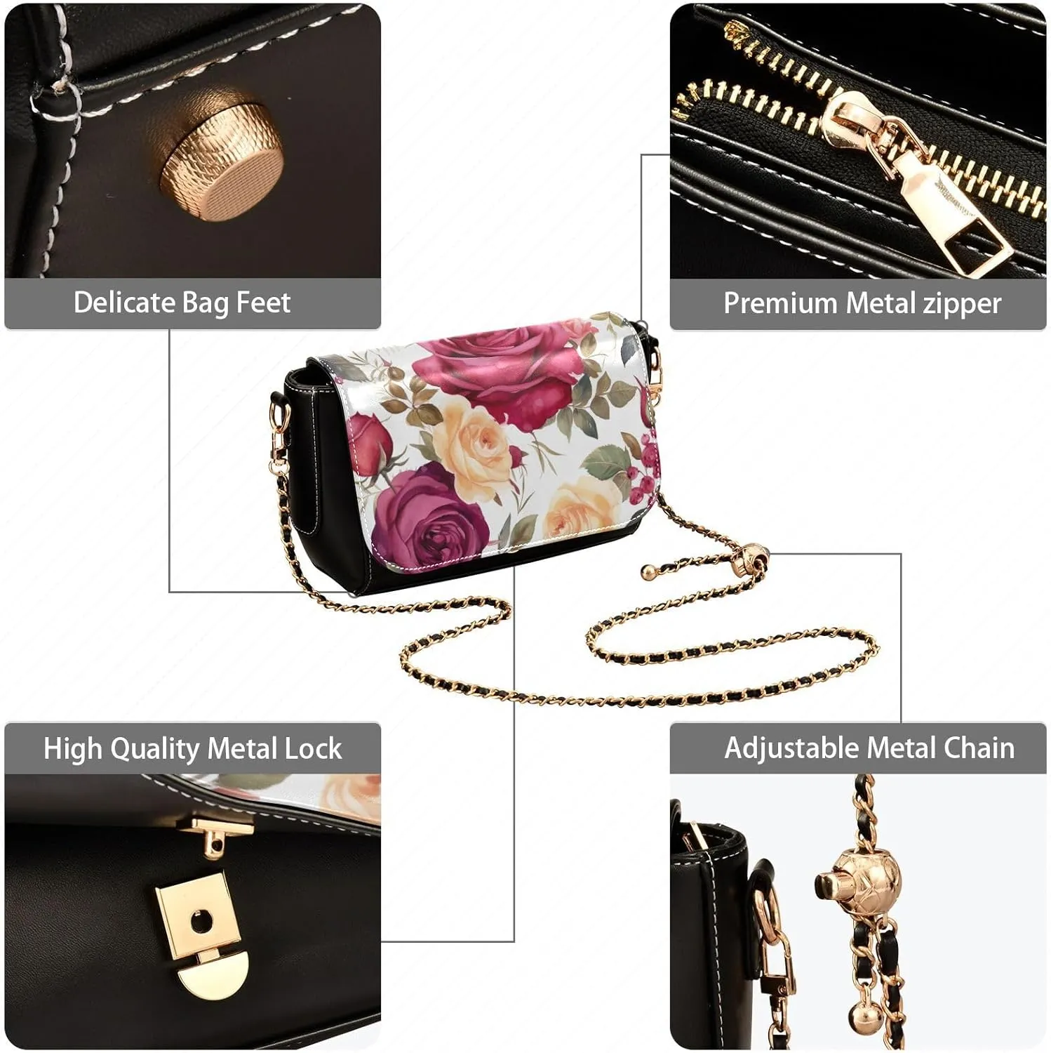 Landscapes Arch in Garden Leather Crossbody Purses for Women Trendy, Fashion Shoulder Bag, Leather Crossbody Bags