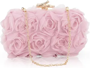 Lanpet Women Clutches Purse Lace Formal Flower Evening Handbag Chain Strap Shoulder Bag