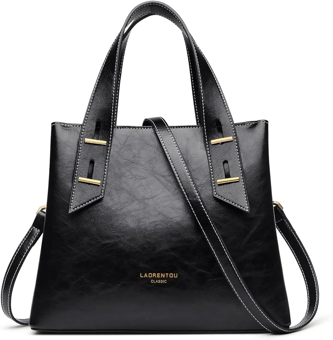 LAORENTOU Women Crossbody Handbags Cow Leather Satchel Handbags for Women Top-handle Shoulder Tote Purses