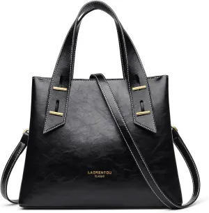 LAORENTOU Women Crossbody Handbags Cow Leather Satchel Handbags for Women Top-handle Shoulder Tote Purses