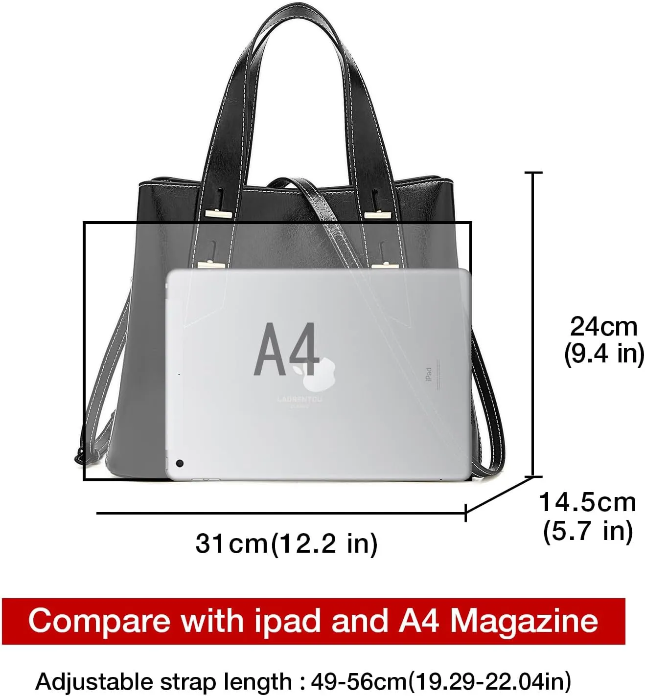 LAORENTOU Women Crossbody Handbags Cow Leather Satchel Handbags for Women Top-handle Shoulder Tote Purses