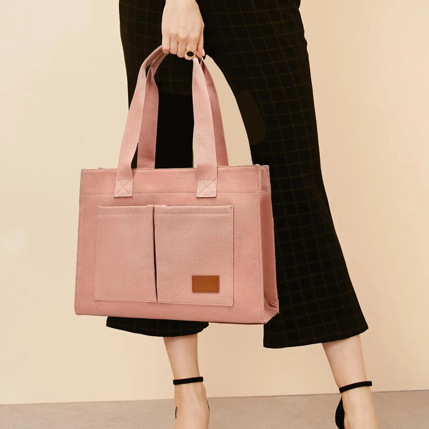 Laptop Tote Bag for Women - 15.6” Laptop Compartment & Pockets, Stands Upright, Convertible Handbag/Shoulder/Crossbody Bag