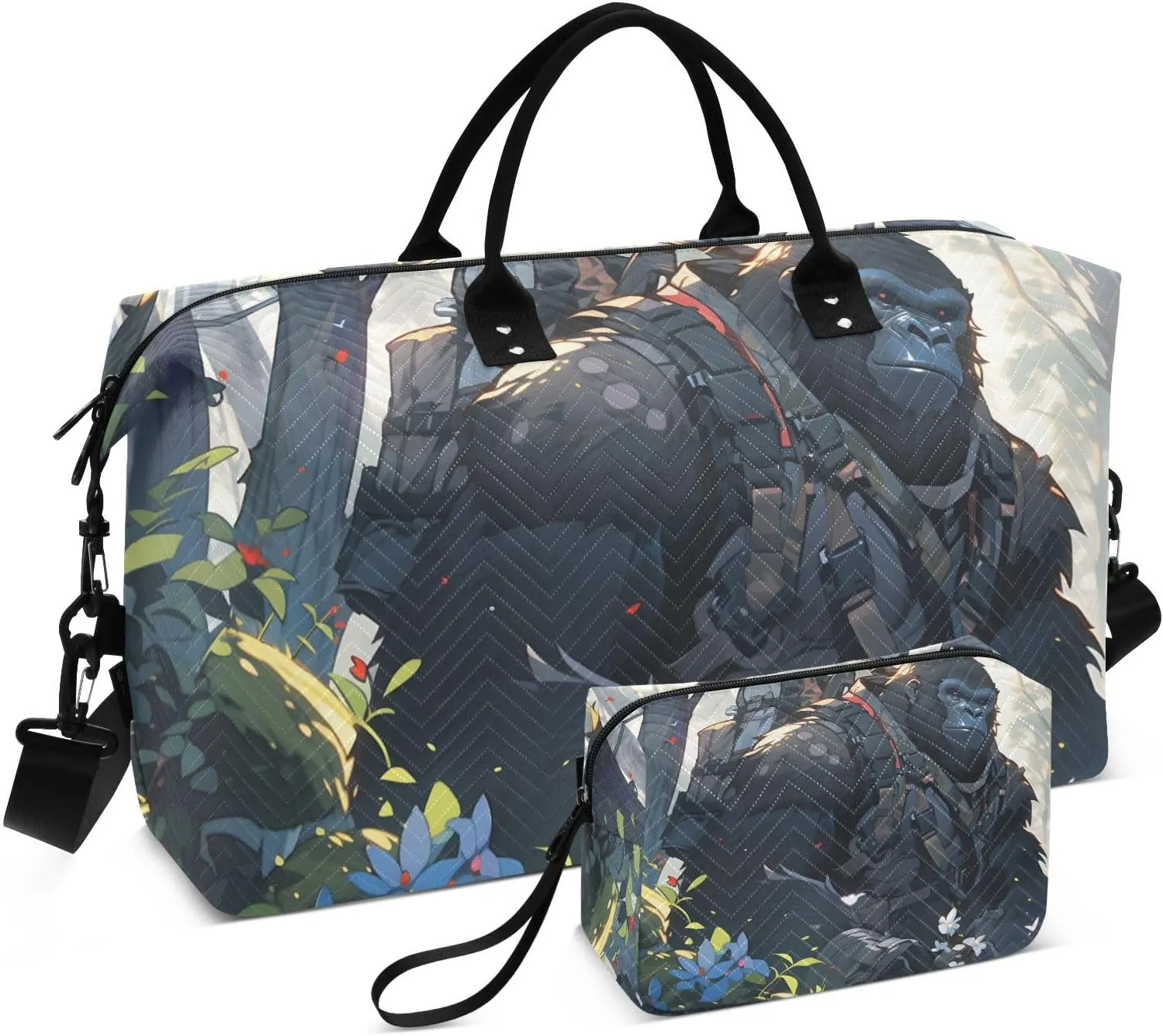 Large Travel Duffel Bag, Ape Explorer Sports Tote Gym Bag, Shoulder Weekender Overnight Bag for Women Men, Carry On Luggage with Toiletry Bags
