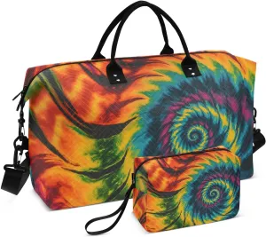 Large Travel Duffel Bag, Die Tye Rainbow Sport Tote Gym Bag, Shoulder Weekender Overnight Bag for Women Men, Carry On Luggage with Toiletry Bag