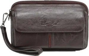 Leather Clutch Purse Wallet for Men Handbags Business Organizer Phone Holder Wrist Bag