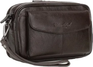 Leather Clutch Purse Wallet for Men Handbags Business Organizer Phone Holder Wrist Bag