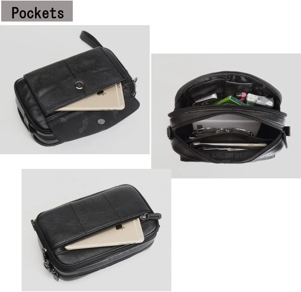 Leather Clutch Purse Wallet for Men Handbags Business Organizer Phone Holder Wrist Bag
