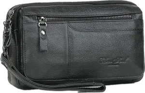 Leather Clutch Purse Wallet for Men Handbags Business Organizer Phone Holder Wrist Bag