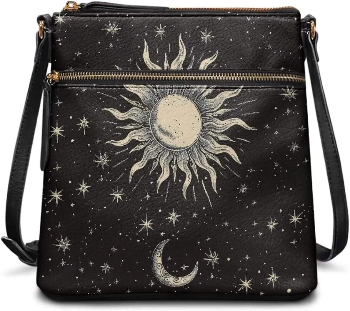 Leather Purses for Women, Leather Hobo Bags for Women Travel Sling Purse Triple Zippered Pockets Shoulder Bag
