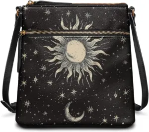 Leather Purses for Women, Leather Hobo Bags for Women Travel Sling Purse Triple Zippered Pockets Shoulder Bag