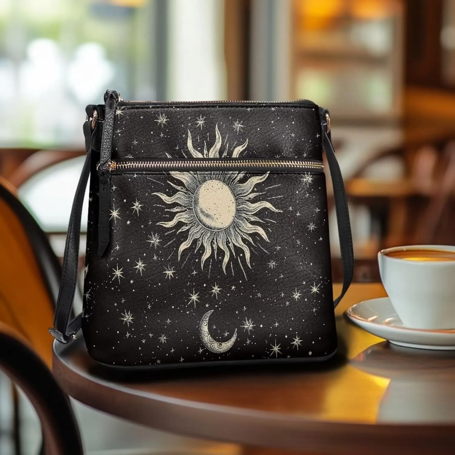 Leather Purses for Women, Leather Hobo Bags for Women Travel Sling Purse Triple Zippered Pockets Shoulder Bag
