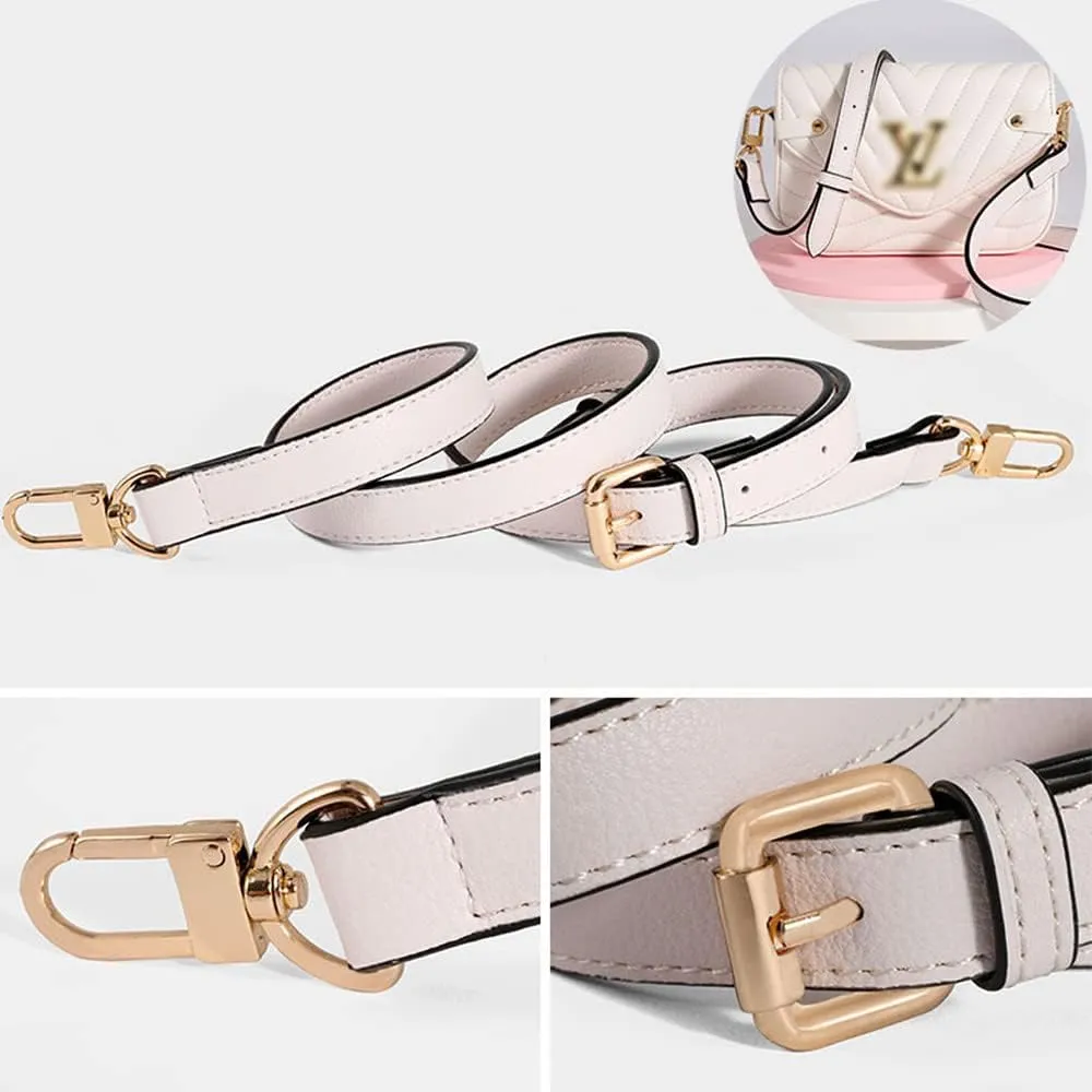 Leather Strap for Purse Replacement Purse Straps Crossbody Leather Bag Strap Strap for Purse Light Gold Clasp Pink
