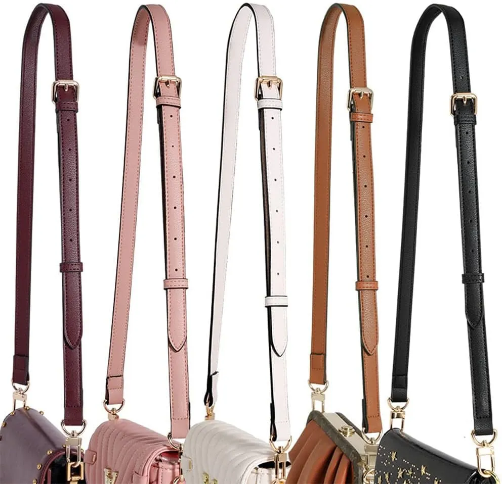 Leather Strap for Purse Replacement Purse Straps Crossbody Leather Bag Strap Strap for Purse Light Gold Clasp Pink