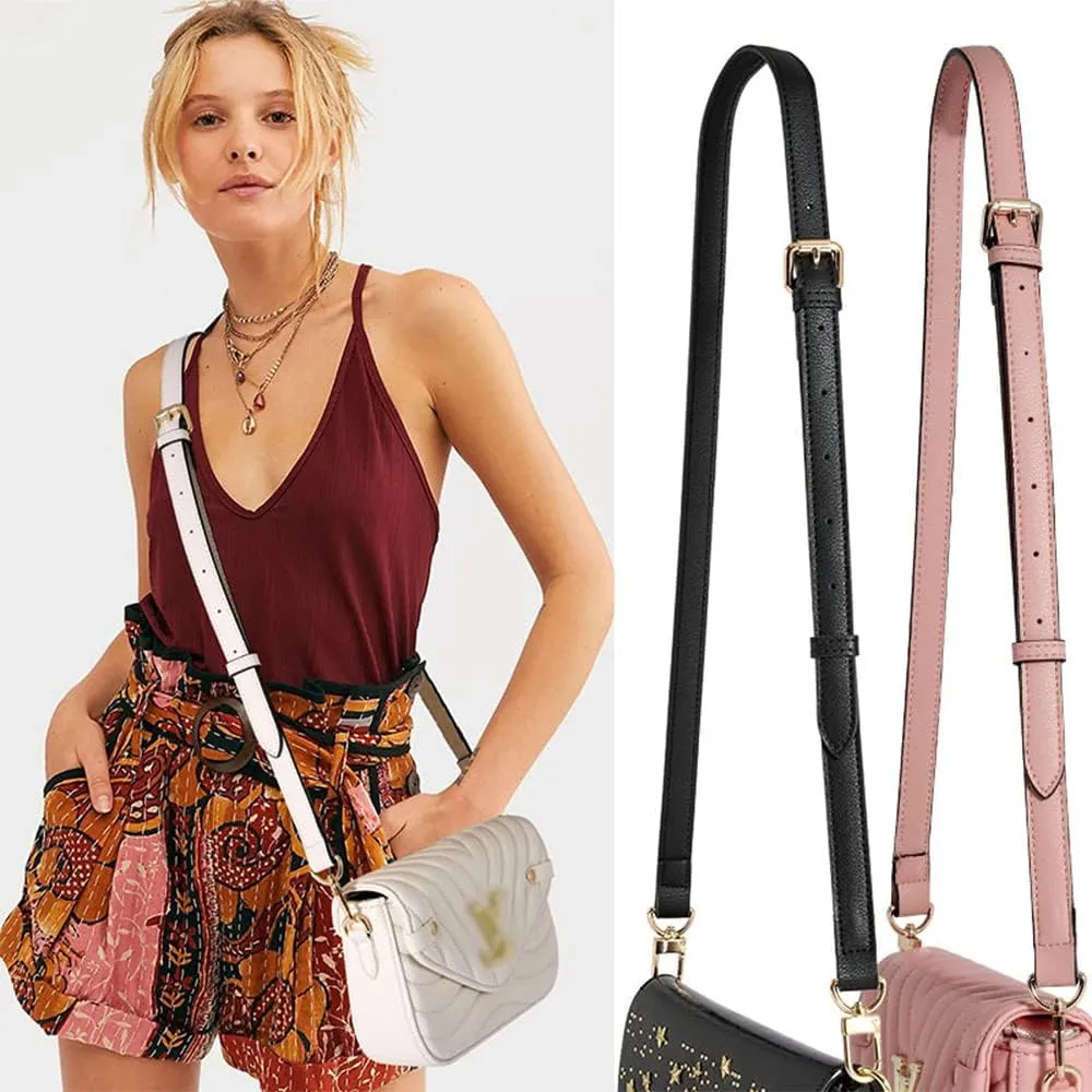 Leather Strap for Purse Replacement Purse Straps Crossbody Leather Bag Strap Strap for Purse Light Gold Clasp Pink