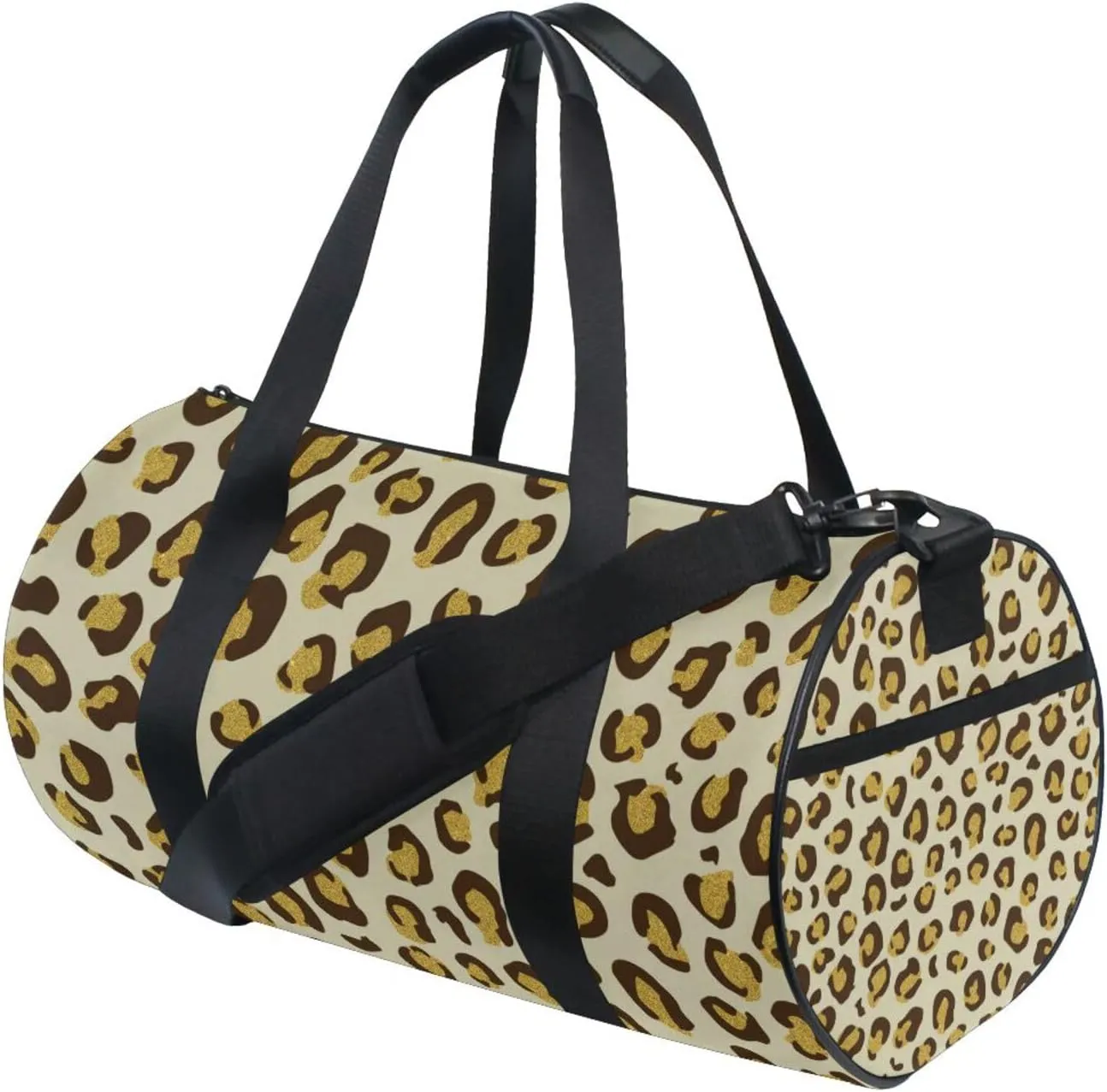 Leopard Fur Animal Skin Gym Duffel Bag Canvas Travel Weekender Luggage Handbag for Men Women Sports and Overnight