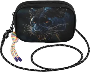 Leopard Roar Black Small Crossbody Bags for Women Cell Phone Purses Women's Shoulder Handbag Wallet Purse