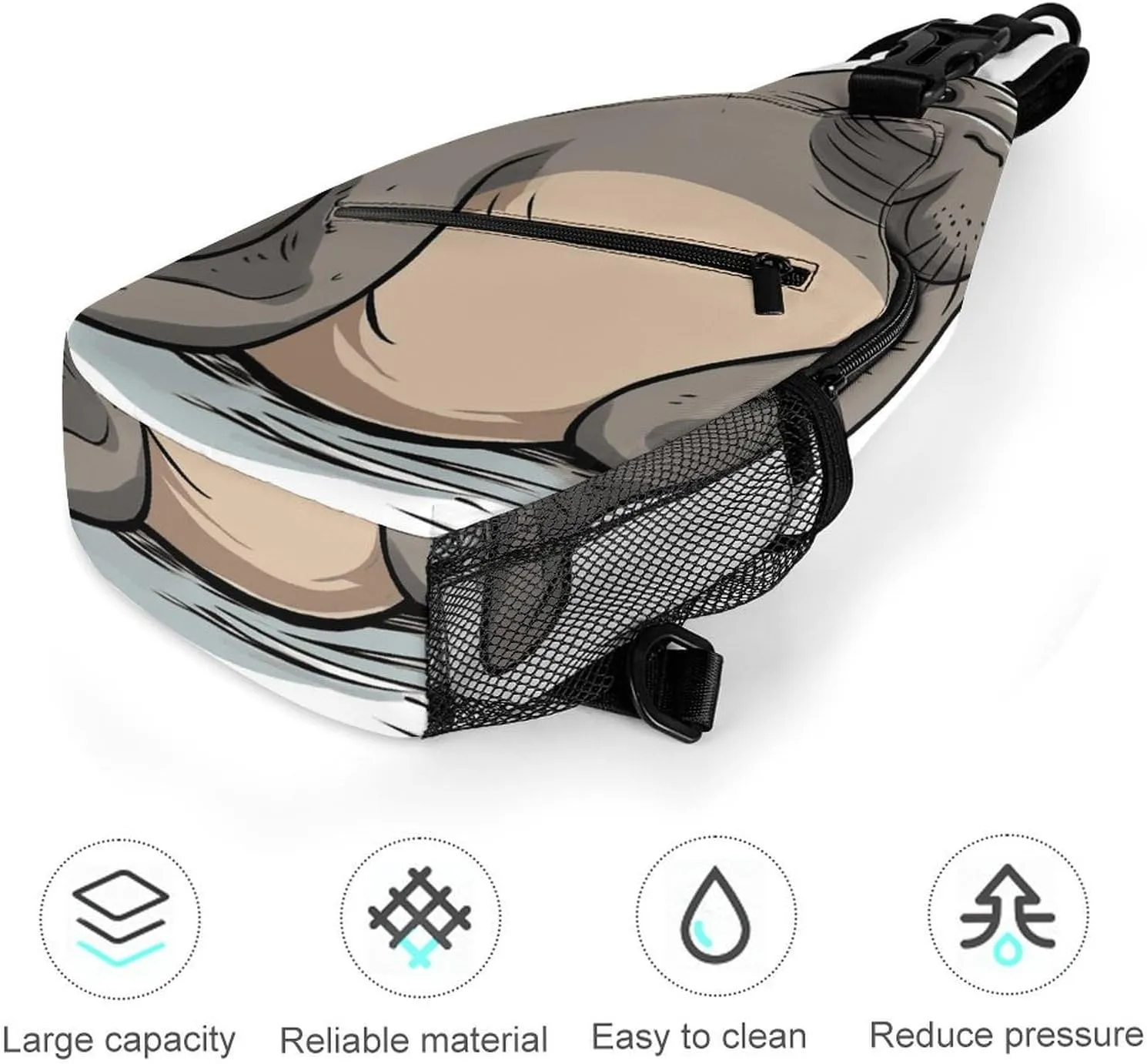 Lightweight Chest Bag Crossbody Bag Cute Walrus Sling Backpack for Women Men Sports Travel