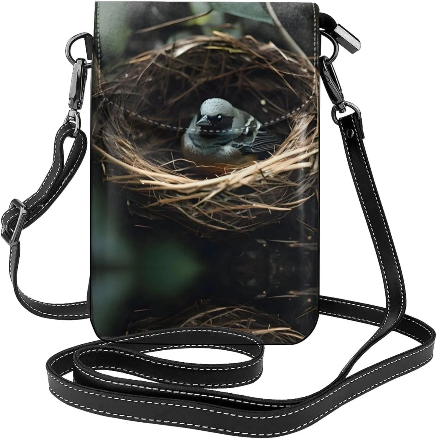 Little bird nest Leather crossbody flip phone bag, microfiber PU leather, suitable for daily use