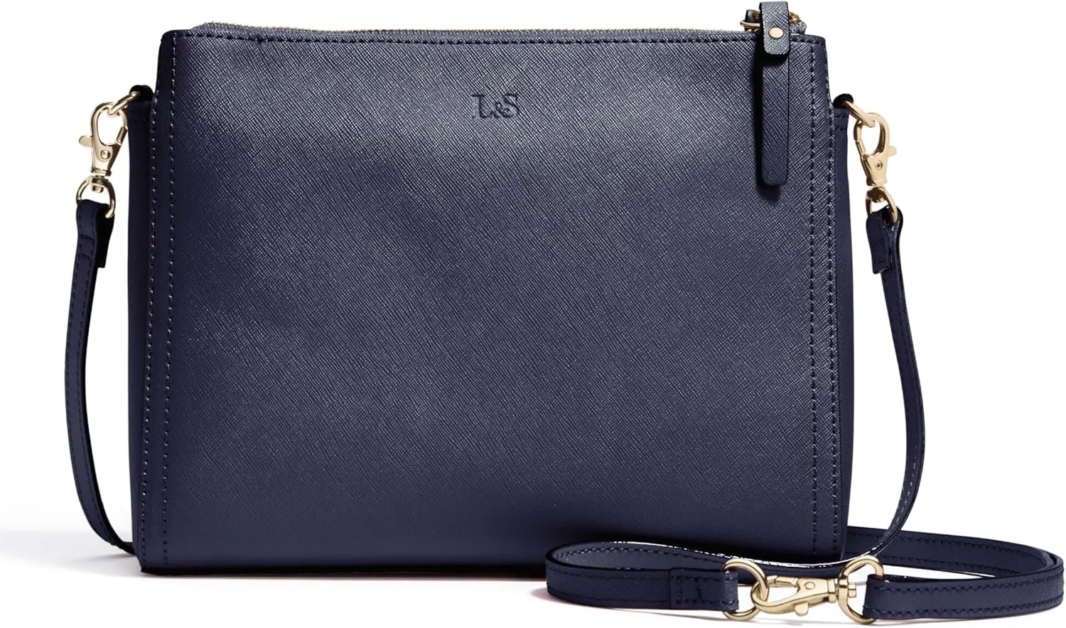 Lo & Sons The Pearl Crossbody Bag - Premium Saffiano Leather Bag with Convertible Strap | Lightweight Textured Leather