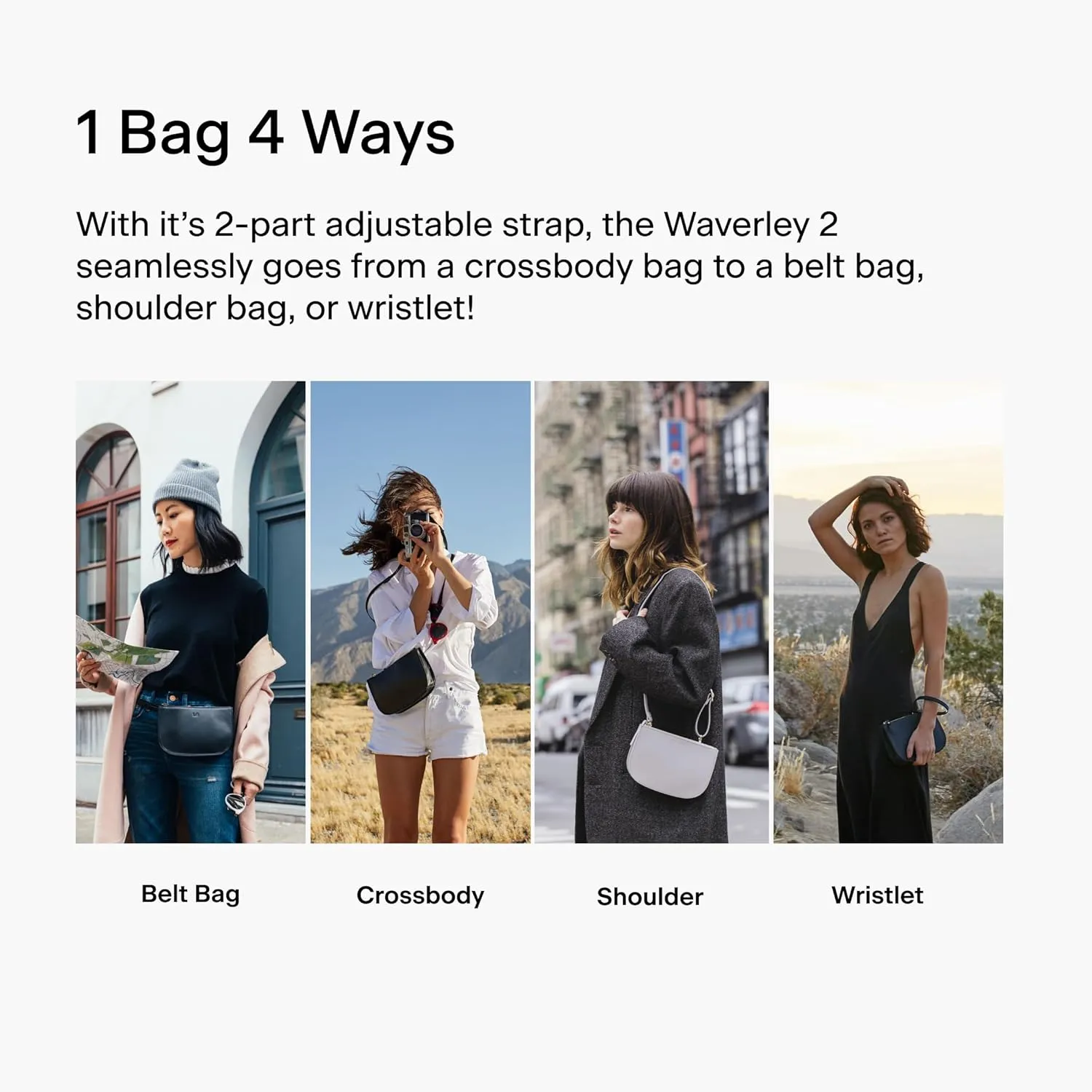 Lo & Sons Waverley 2 - Convertible Crossbody Belt Bag | Wristlet Shoulder Bag | Shoulder Bag Fanny Pack | Fashion Waist Pack