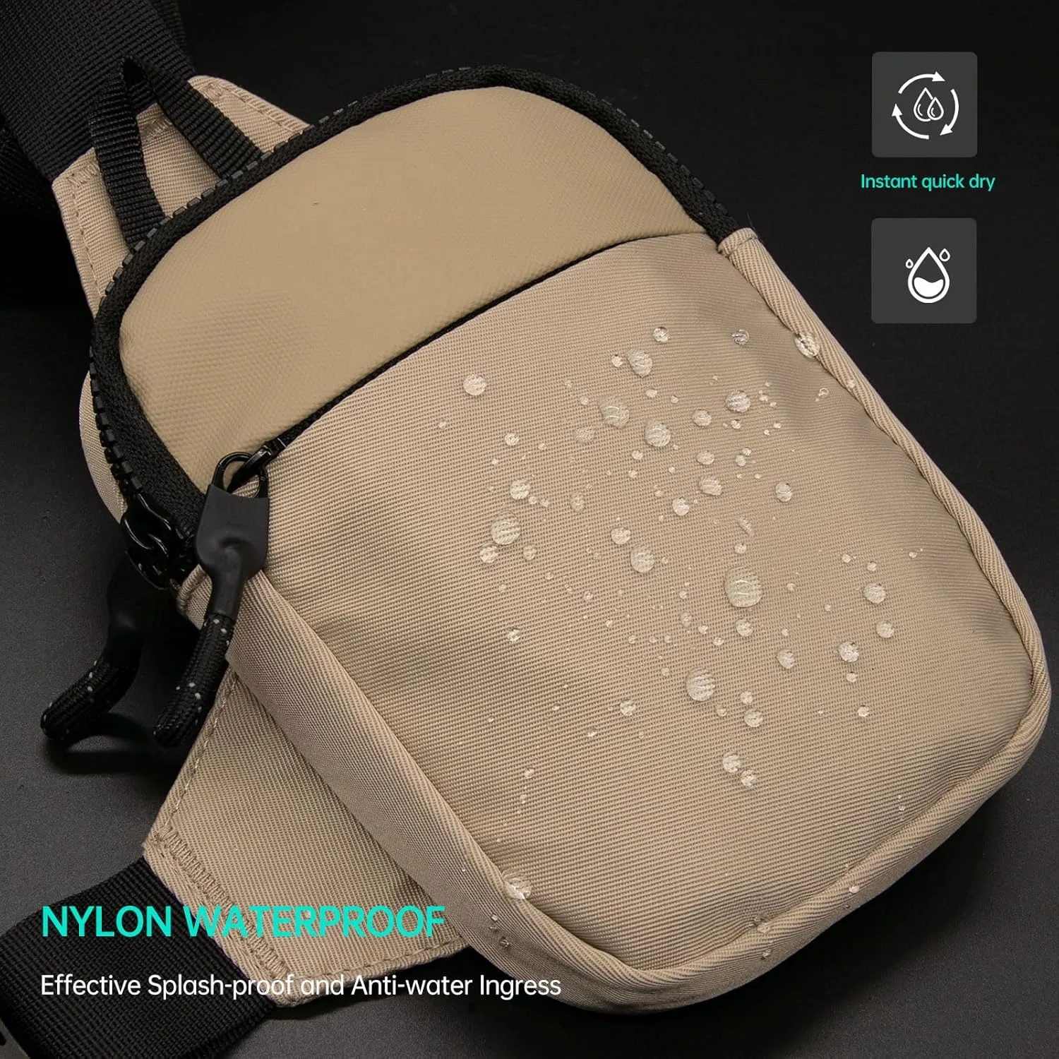 Long Keeper Mini Sling Bag - Men Women Small Waterproof Crossbody Bag Casual Phone Chest Bag for Travelling Hiking
