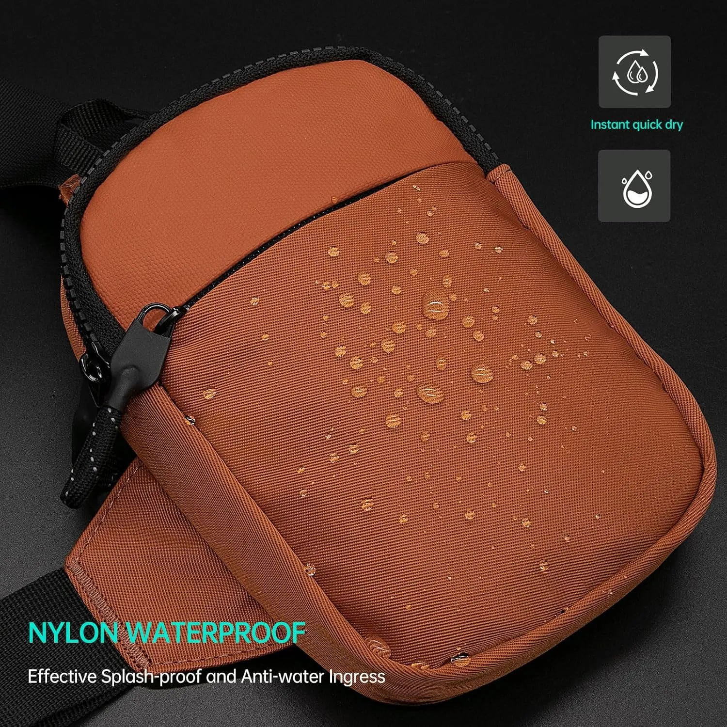 Long Keeper Mini Sling Bag - Men Women Small Waterproof Crossbody Bag Casual Phone Chest Bag for Travelling Hiking