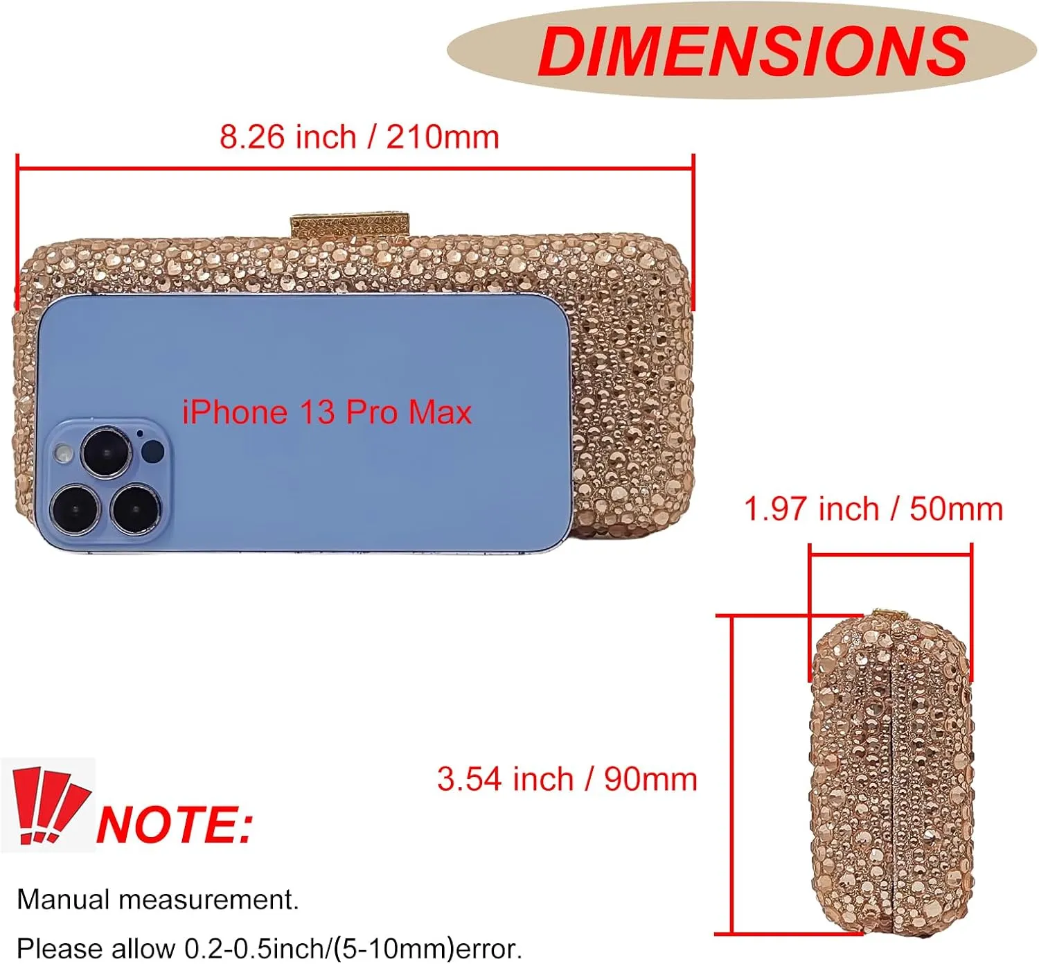 Long Rhinestone Box Evening Bag Women Formal Gathering Party Crystal Clutch Bridal Purse