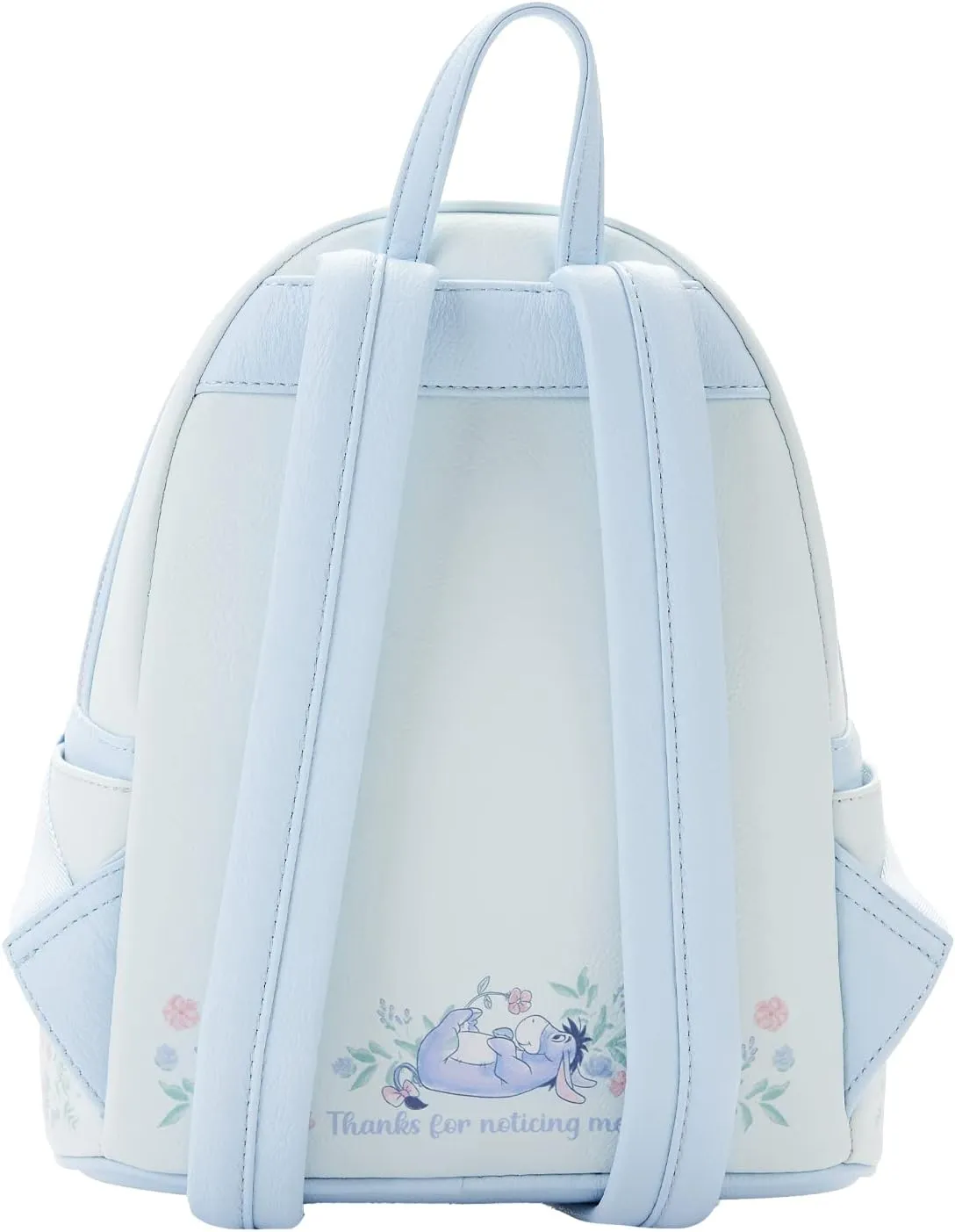 Loungefly Eeyore Mini Backpack Handbag Floral Print Double Strap Shoulder Bag (Blue, Eeyore)