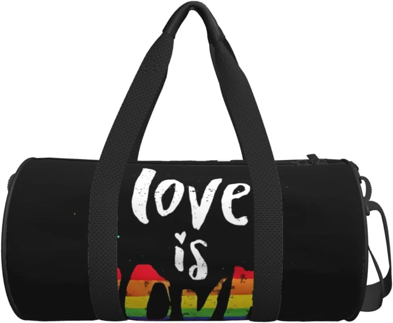 love is love LGBT Pride Rainbow Gay Round Travel Duffel Bag Large Capacity Gym Sports Bags for Hiking Vacation Trips