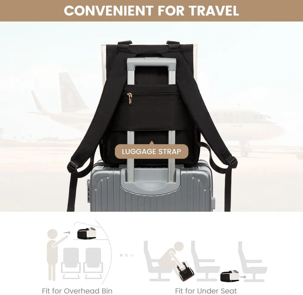 LOVEVOOK Laptop Backpack for Women，15.6 Inch Small Laptop Bag for Women，Travel Work Backpack，Water-Resistant Convertible Teacher Nurse Bag with Purse
