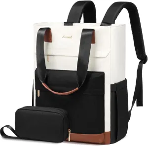 LOVEVOOK Laptop Backpack for Women，15.6 Inch Small Laptop Bag for Women，Travel Work Backpack，Water-Resistant Convertible Teacher Nurse Bag with Purse