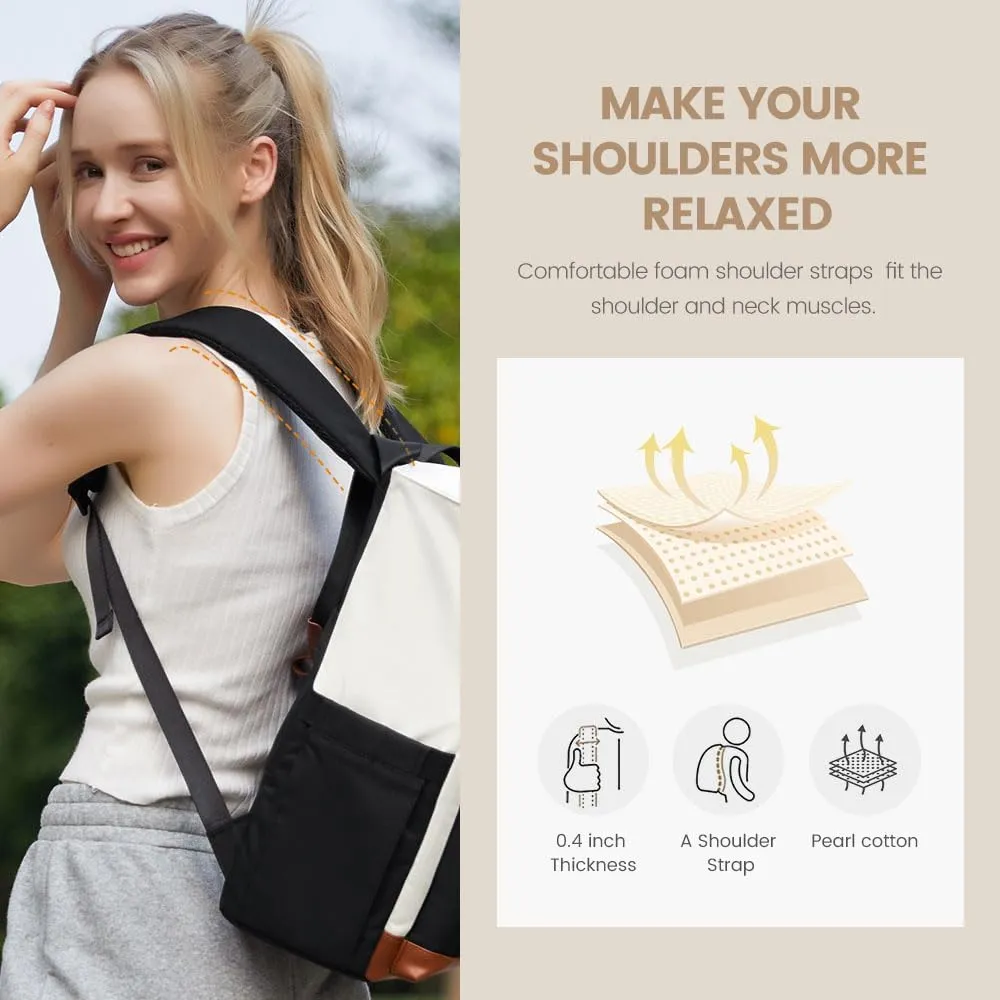 LOVEVOOK Laptop Backpack for Women，15.6 Inch Small Laptop Bag for Women，Travel Work Backpack，Water-Resistant Convertible Teacher Nurse Bag with Purse