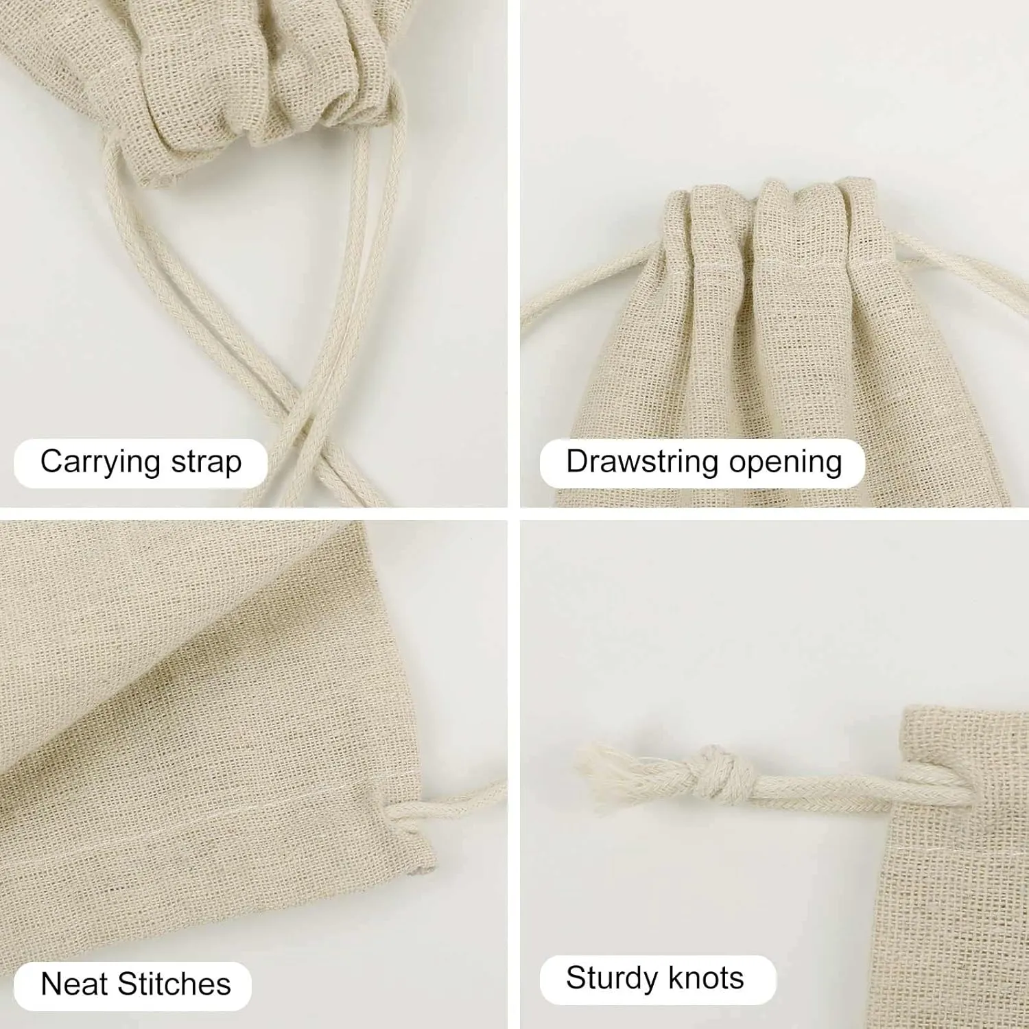 LPSADGF 8 PCS Retro Canada Flag Drawstring Gift Bags Reusable Cotton Linen Storage Pouches for Christmas, Weddings, Parties, Favors 4.9"x6.7" Small Burlap Bags