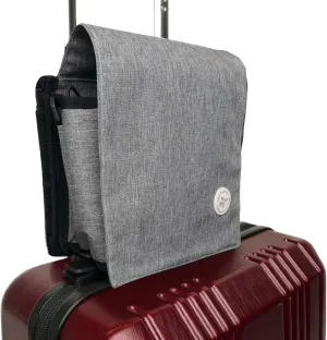 Luggage Cup Holder Travel Bag - Suitcase Drink Caddy With Cover - Freehand Airplane Drink Carrier Attachment With Cover - Travelers Coffee Gadgets Essentials (Grey)