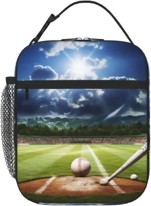 Lunch Bag for Women Men Reusable Insulated Lunch box Baseball Sports Field Cooler Bag Waterproof Lunch Tote Bags