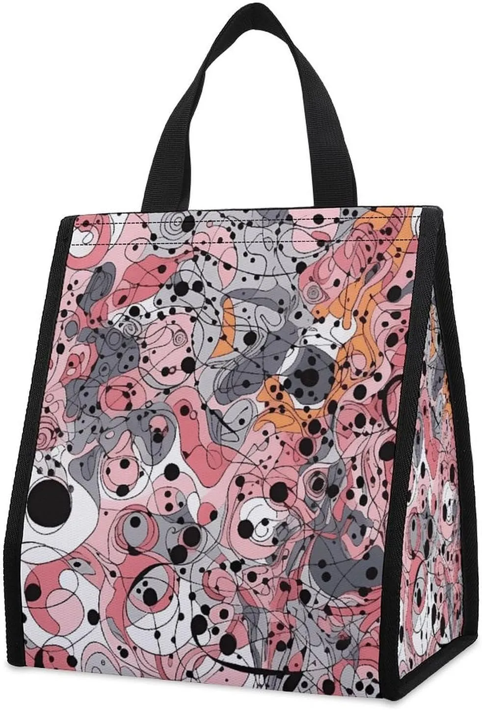 Lunch Bag Insulated Lunch Box for Women Men Cooler Bag Reusable Lunch Bag Complex Lines And Patterns Lunch Tote Bag for Work