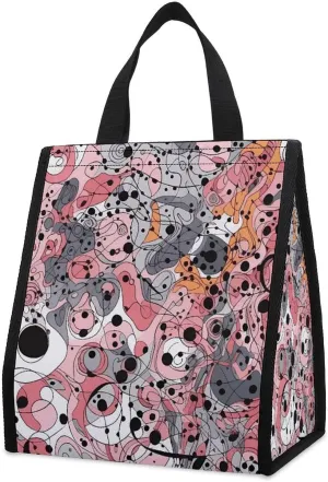 Lunch Bag Insulated Lunch Box for Women Men Cooler Bag Reusable Lunch Bag Complex Lines And Patterns Lunch Tote Bag for Work