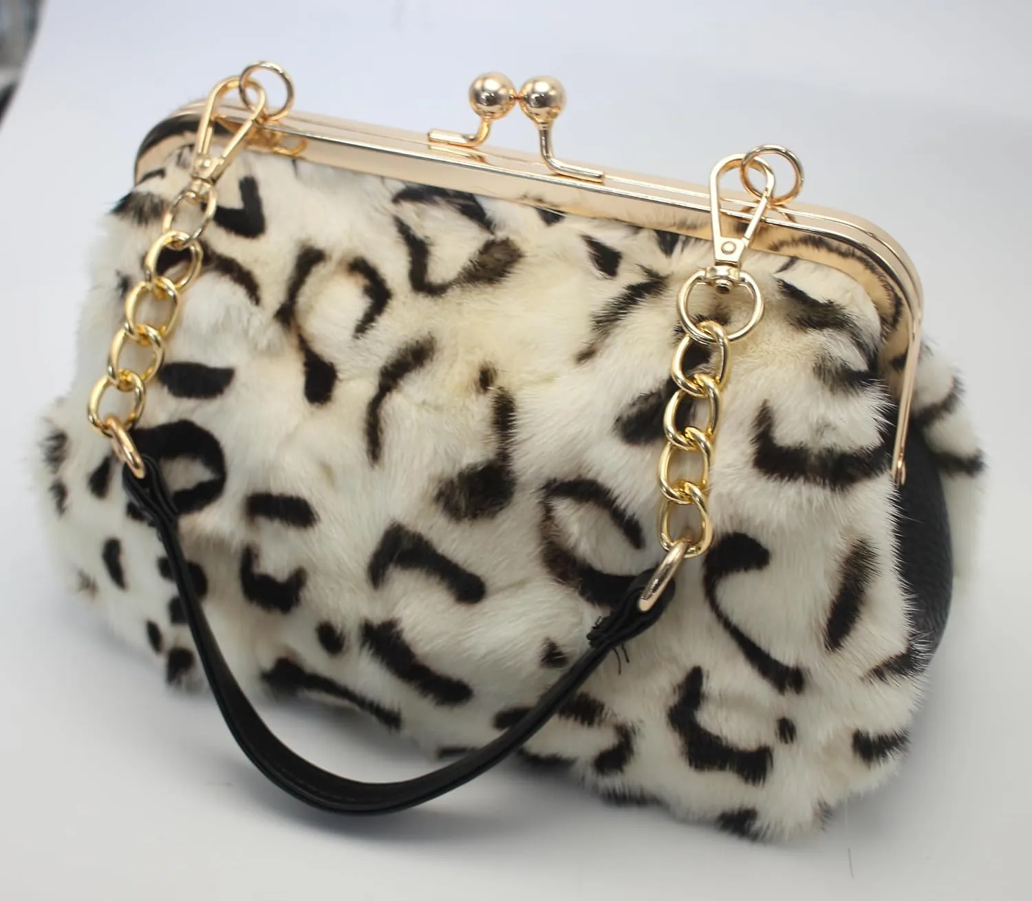 Luxurious Fur Evening Handbag Clutches - Genuine Fox, Rabbit, and Mink Fur with Chic Patterns