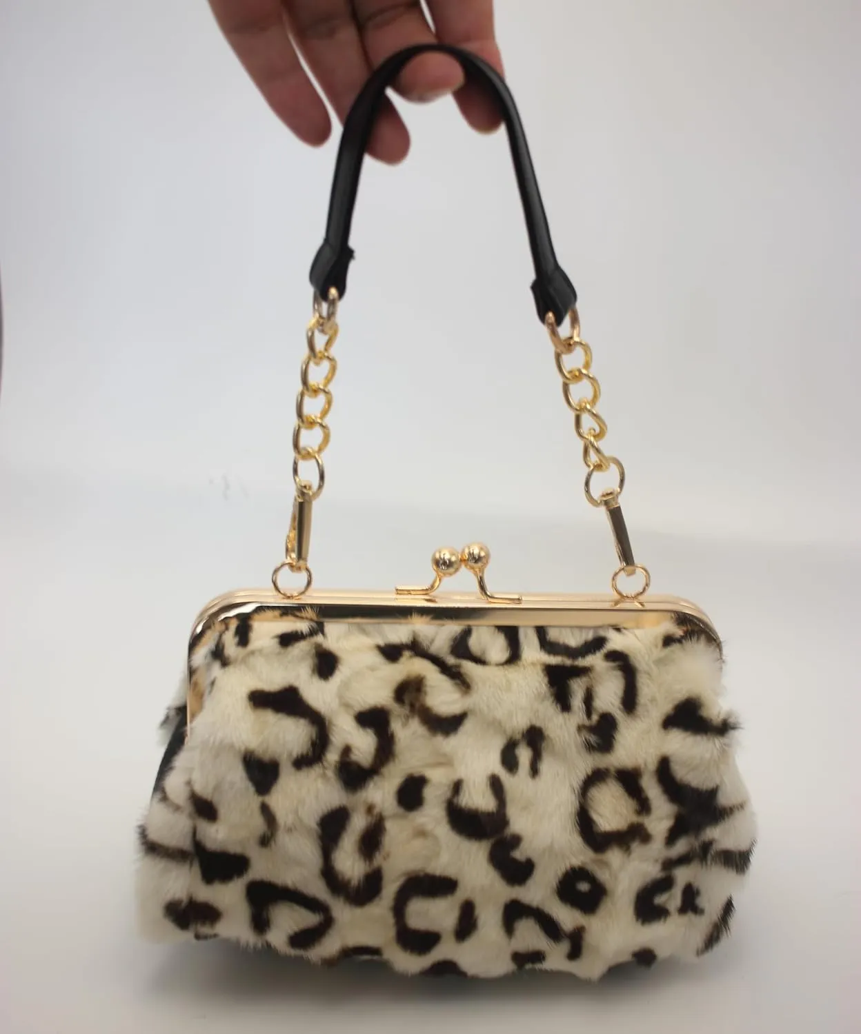 Luxurious Fur Evening Handbag Clutches - Genuine Fox, Rabbit, and Mink Fur with Chic Patterns