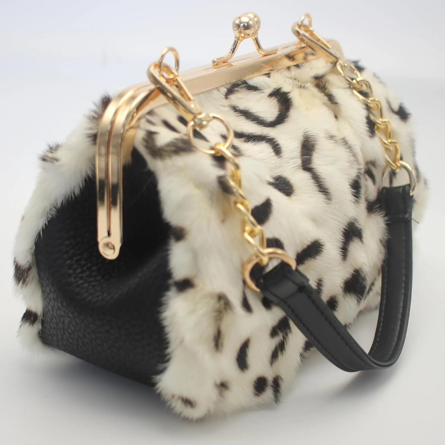 Luxurious Fur Evening Handbag Clutches - Genuine Fox, Rabbit, and Mink Fur with Chic Patterns