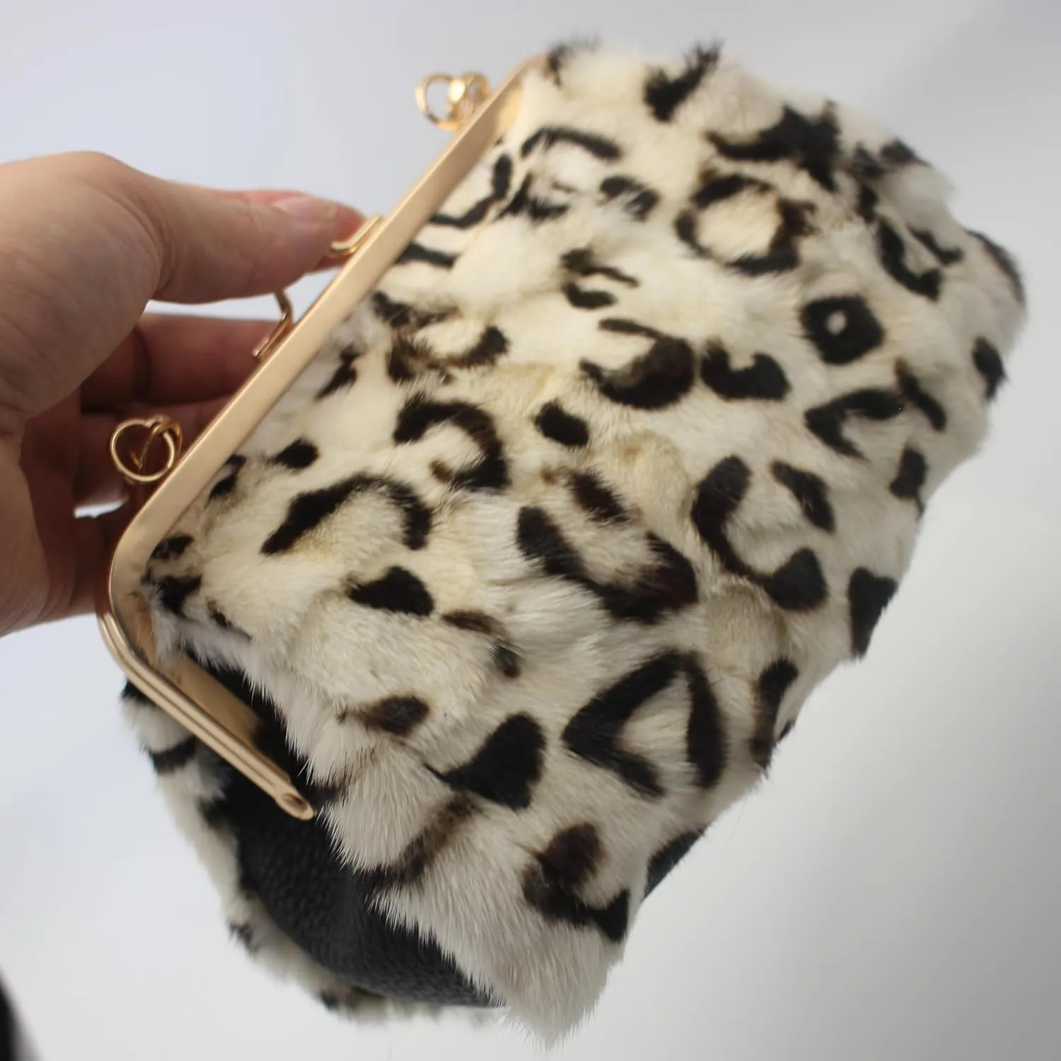 Luxurious Fur Evening Handbag Clutches - Genuine Fox, Rabbit, and Mink Fur with Chic Patterns