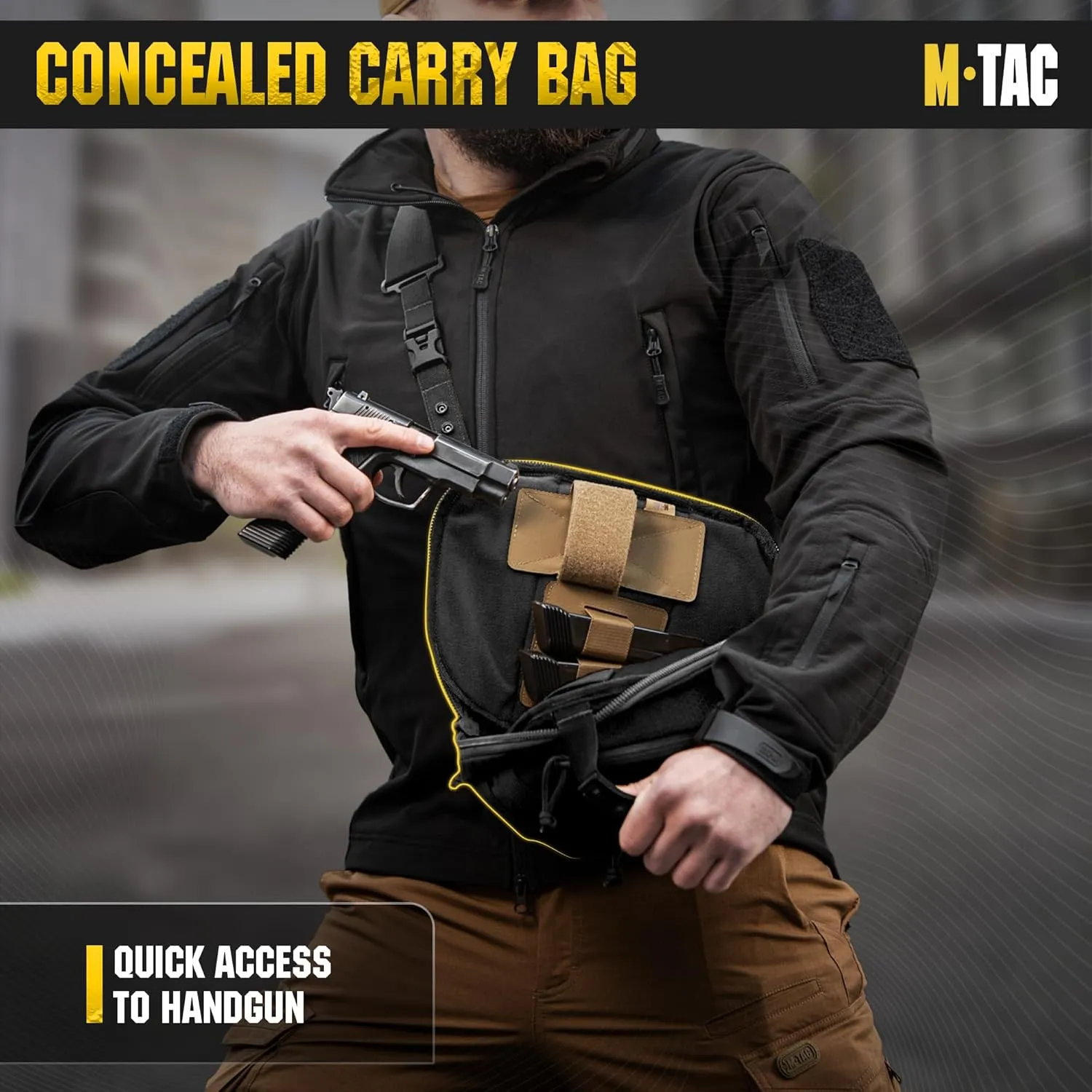 M-Tac Elite Sphaera Large Bag Gen 2 -Tactical Shoulder Bag - Conceal Carry Chest Sling Pack CCW Bag