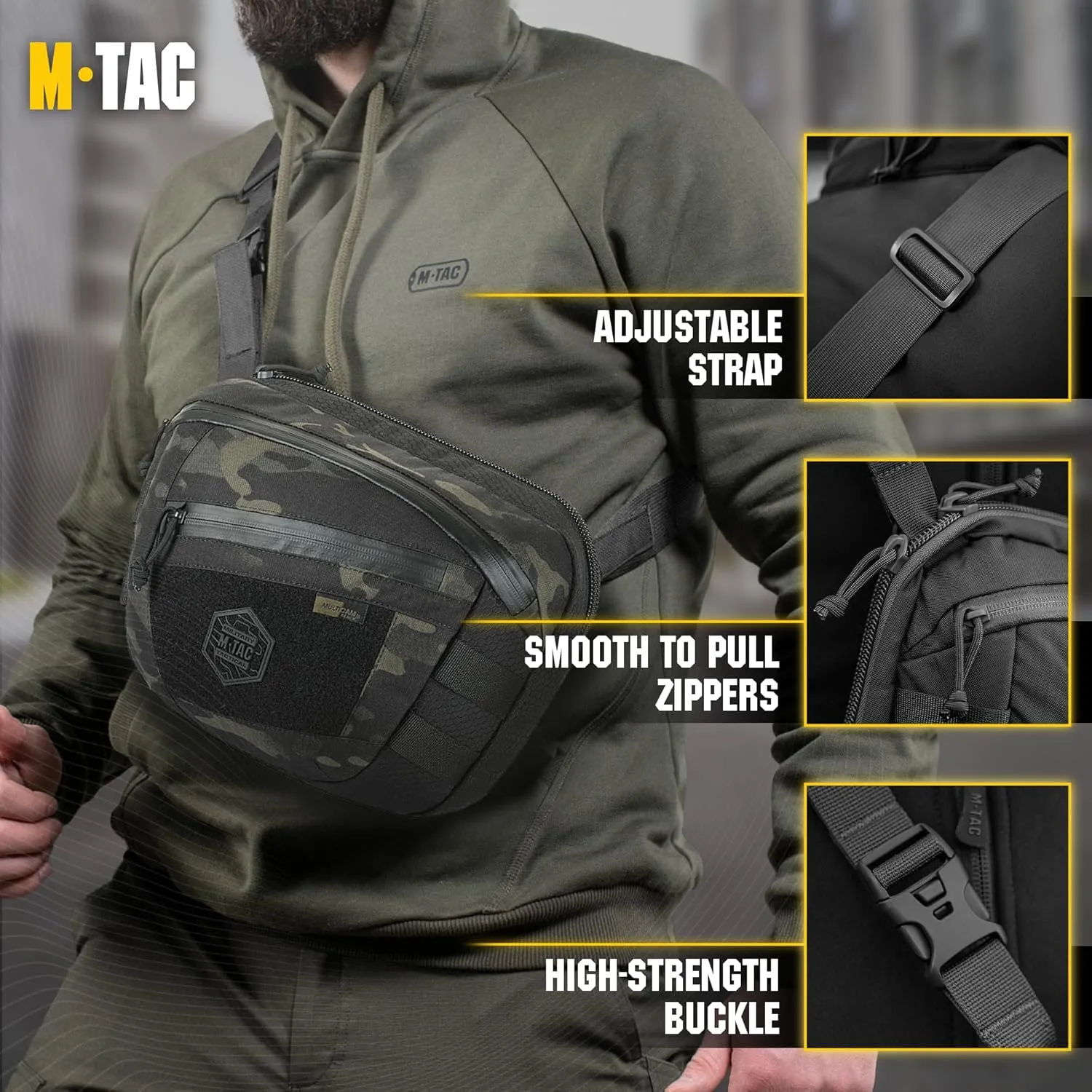 M-Tac Elite Sphaera Large Bag Gen 2 -Tactical Shoulder Bag - Conceal Carry Chest Sling Pack CCW Bag
