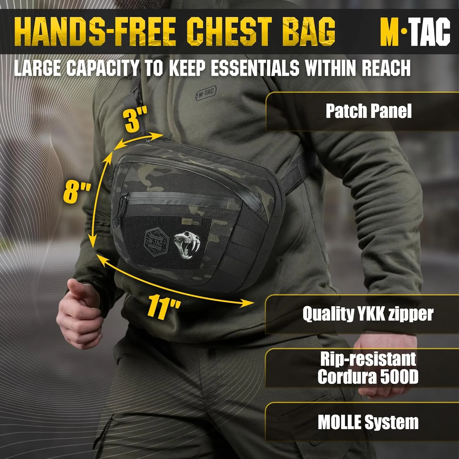 M-Tac Elite Sphaera Large Bag Gen 2 -Tactical Shoulder Bag - Conceal Carry Chest Sling Pack CCW Bag