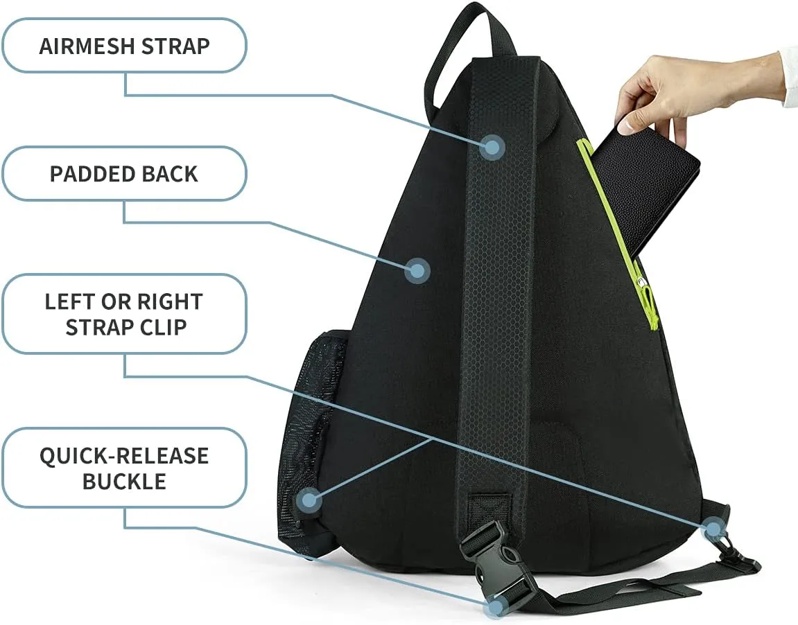 Mangrove Pickleball Bag, Men's & Women's Pickleball Backpack, Adjustable Sling Bag w/Fence Hook/Large Capacity/Safety Pocket