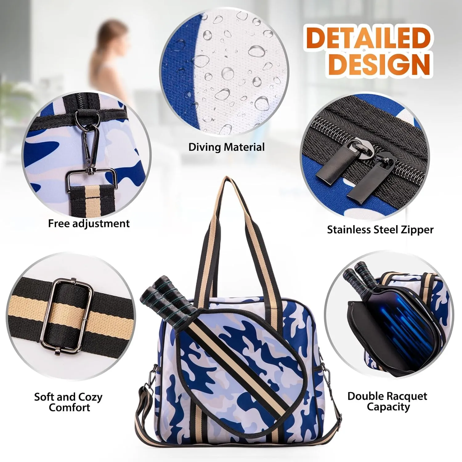 MANUEKLEAR Crossbody Sling Bag - Pickleball Bags for Women and Men