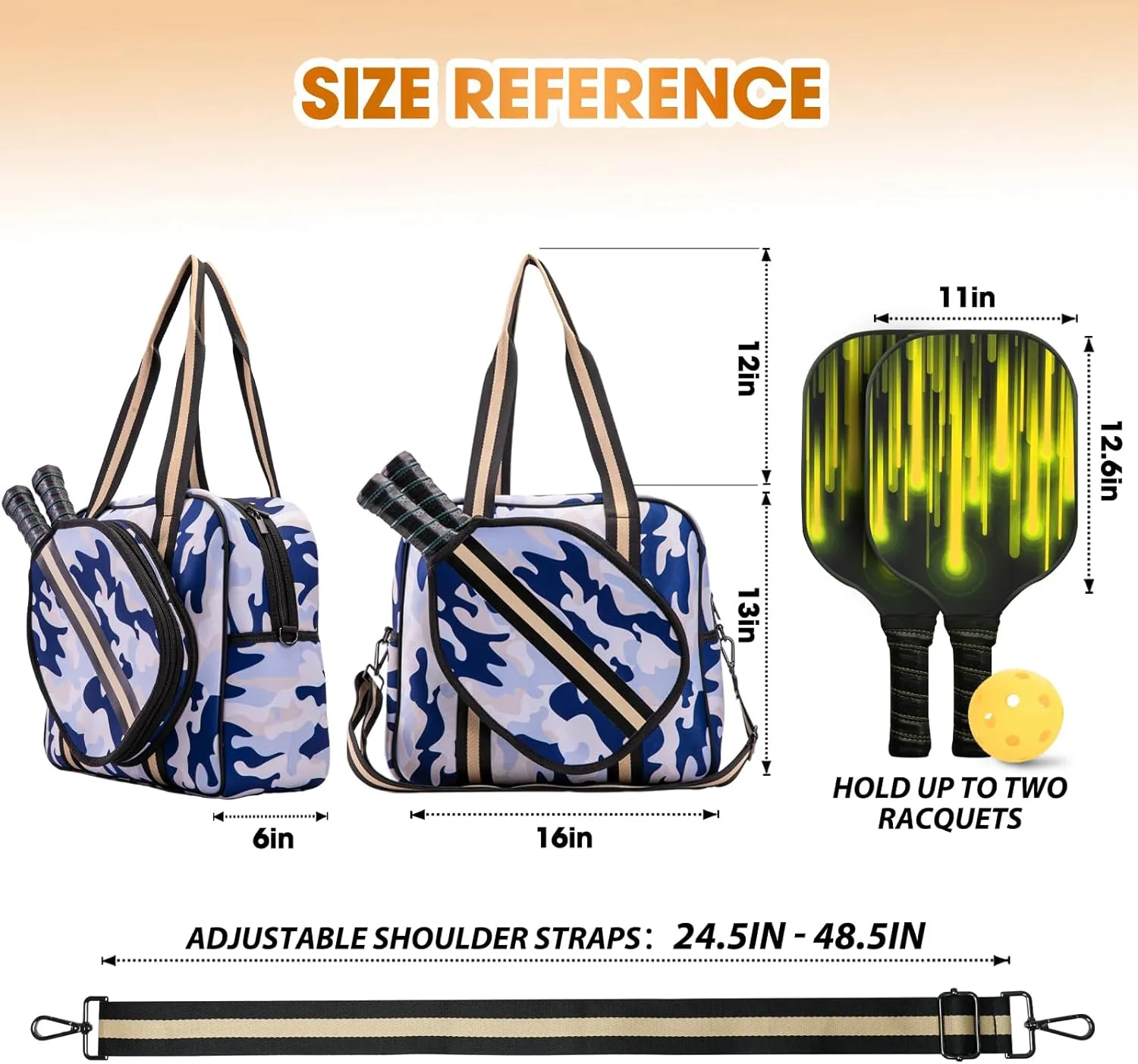 MANUEKLEAR Crossbody Sling Bag - Pickleball Bags for Women and Men