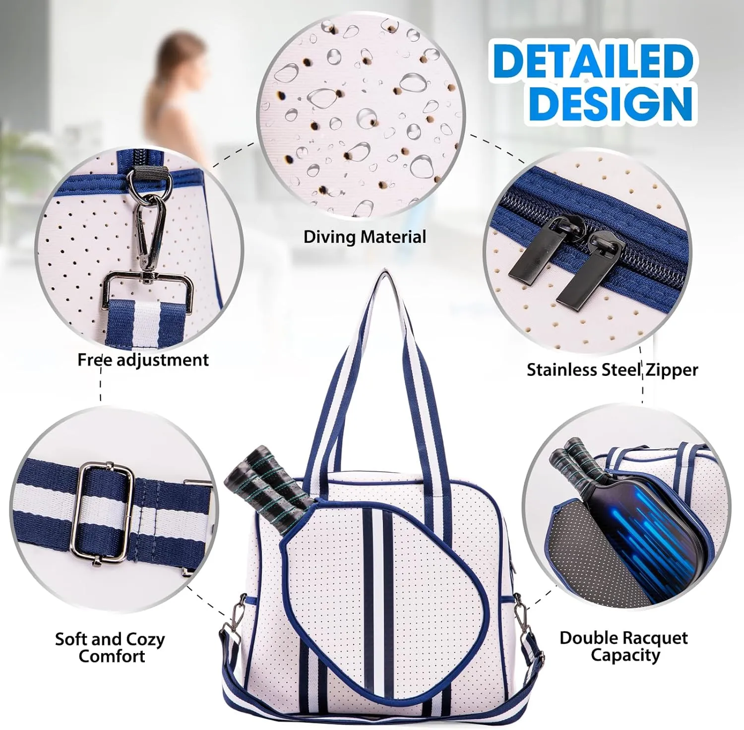 MANUEKLEAR Crossbody Sling Bag - Pickleball Bags for Women and Men