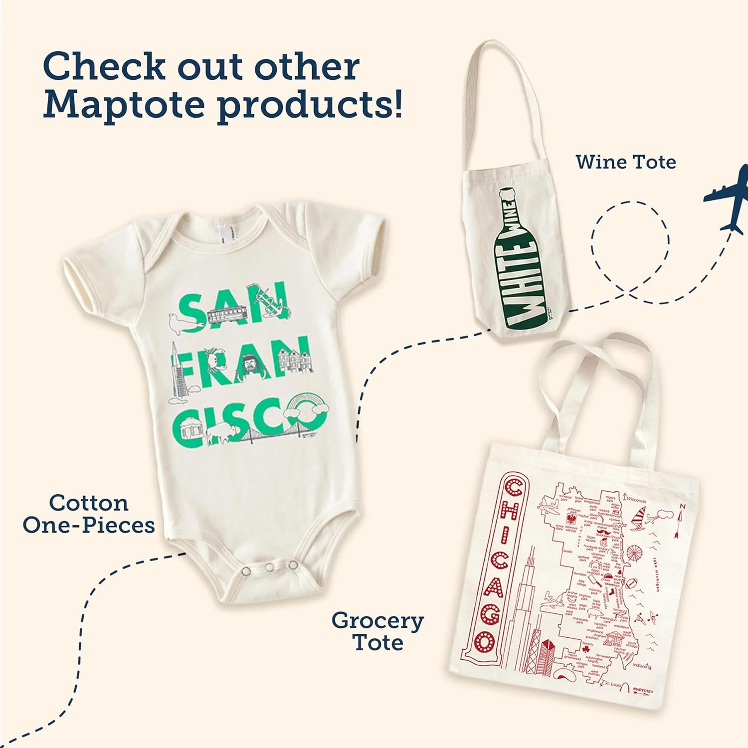 MAPTOTE Grocery Canvas Tote - Reusable Cotton Canvas Bag for Shopping, Daily Errands, Beach Trips and Travel - Screenprinted, Earth Friendly, and Made in USA - Font Style, Brooklyn