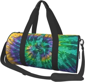 Mardi Gras Tie Dye Convertible Garment Bag with Shoulder Strap, Carry on Garment Duffel Bag for Men Women - Rolling Foldable for Travel Luggage Bags (Black)